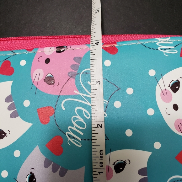 Meow! Blue and pink kitty cat wallet - Picture 4 of 7